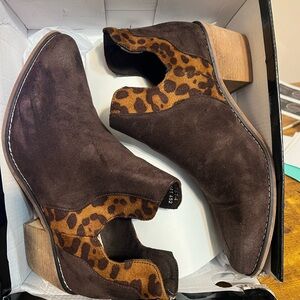 Brown Leopard Ankle Boots